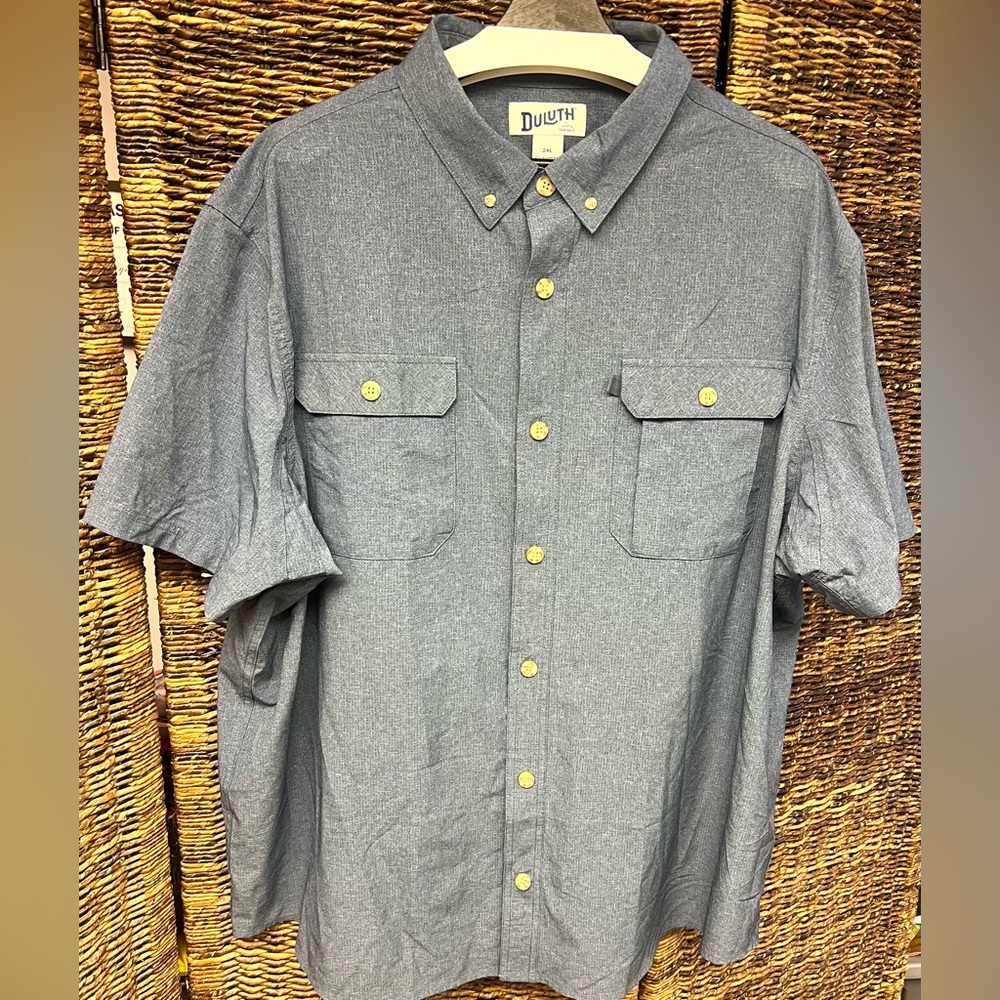 Duluth Men’s Breezeshooter relaxed fit,‎ Button up shirt, Vibtage, Indigo 2XL